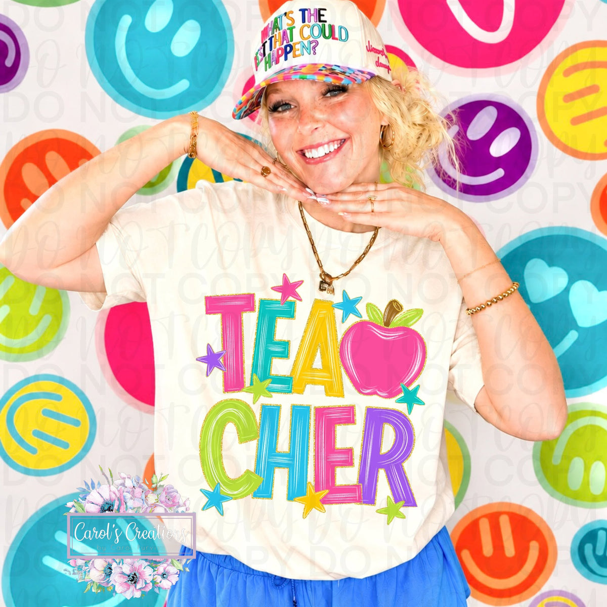 Teacher Colorful Apple Adult