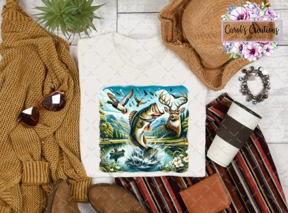 Bass Fishing Deer Duck Hunting Adult