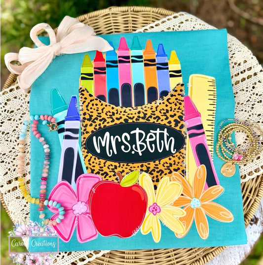Leopard Crayon Pack Nameplate Adult
