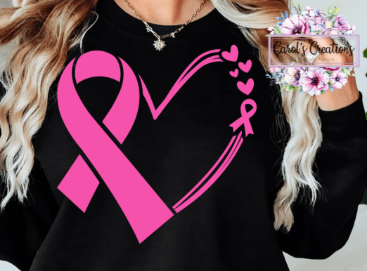 Pink Ribbon Heart Adult