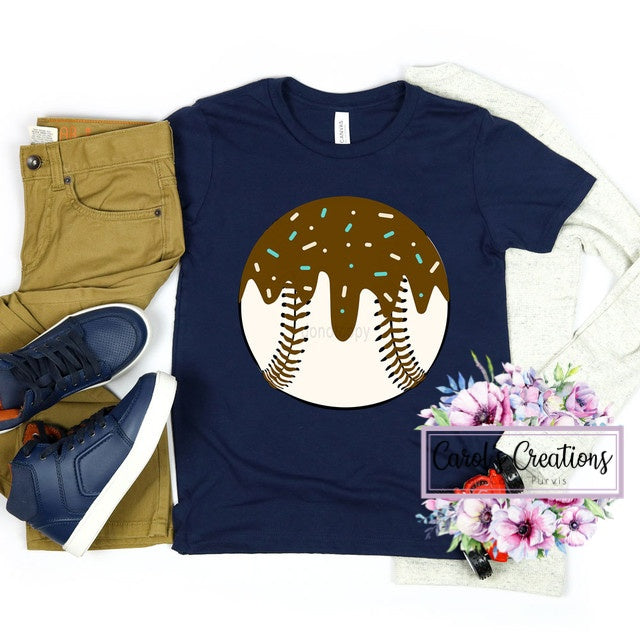 Brown Drip Baseball Kids