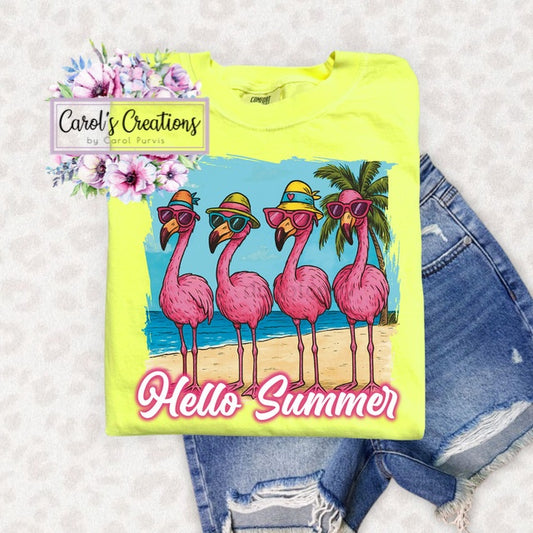 Hello Summer Flamingos Adult