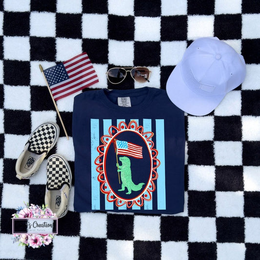 Patriotic Dino Flag Kids