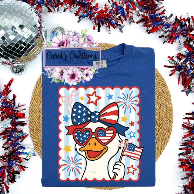 Patriotic Goose With Bow Adult