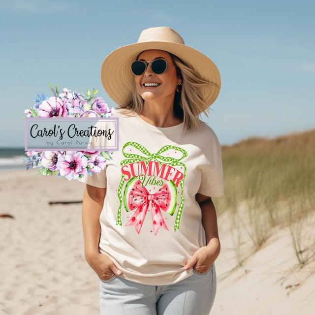 Summer Vibes Watermelon Bow Adult
