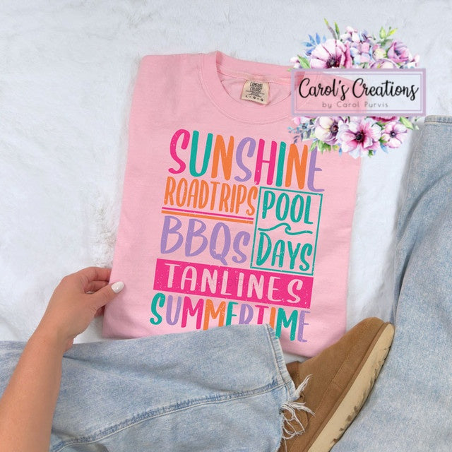 Sunshine Road Trips Pool Days BBQ's Tan Lines Summertime Adult