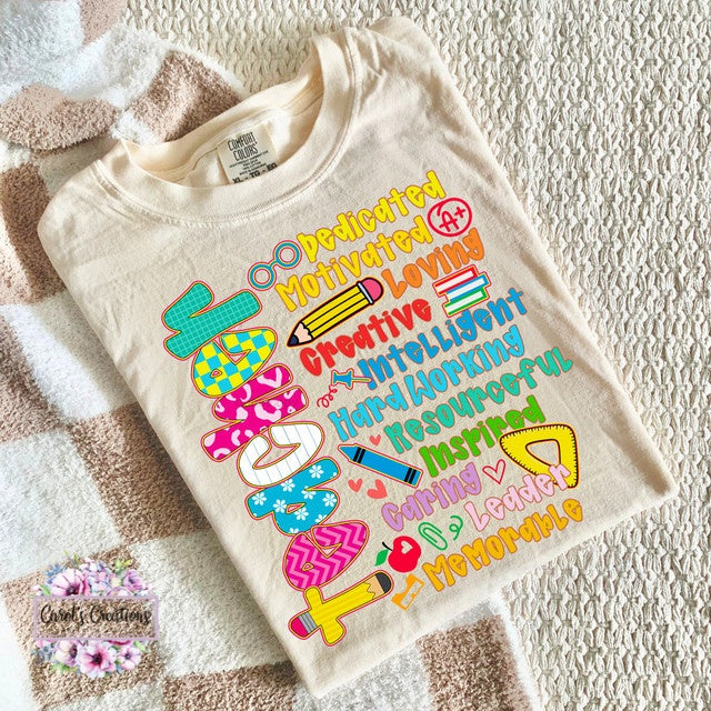 Teacher Colorful Traits Adult